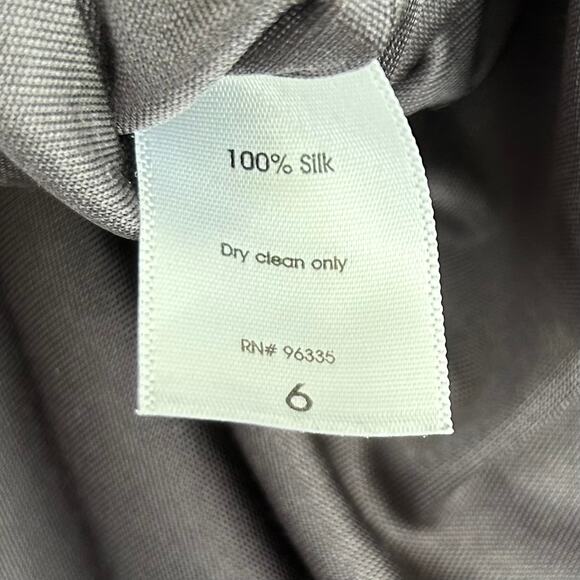 NEW Susana Monaco Silk Metal Gray Mini Dress Button Back Detail Size 6 - Picture 10 of 11